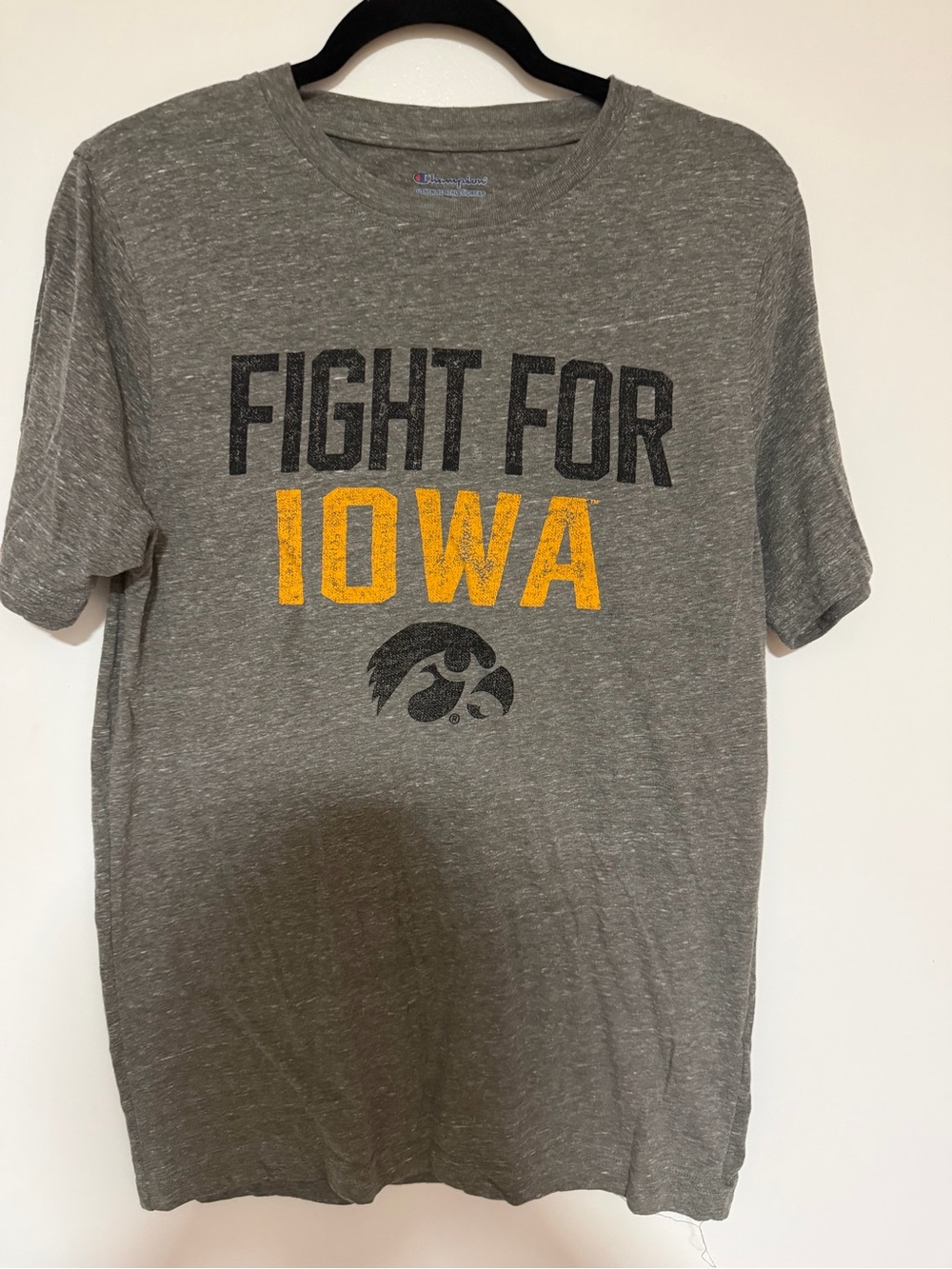 Champion Gray 'Fight For Iowa' Short Sleeve Tee